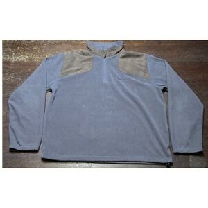 Ducks Unlimited Pullover Mens Large Fleece Quarter Zip Suede Outdoors Hunting